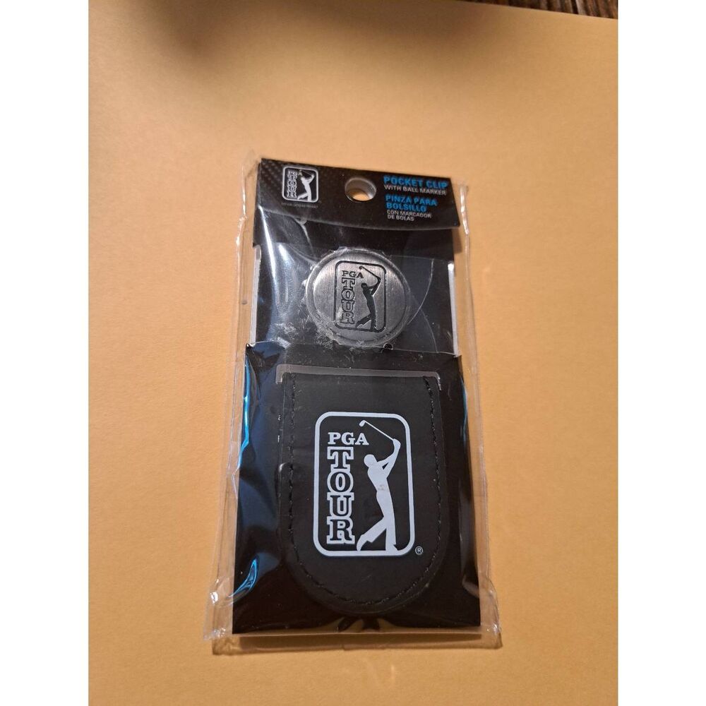 New PGA Tour Black Pocket Clip with Ball Marker NWT Official Golf Accessory
